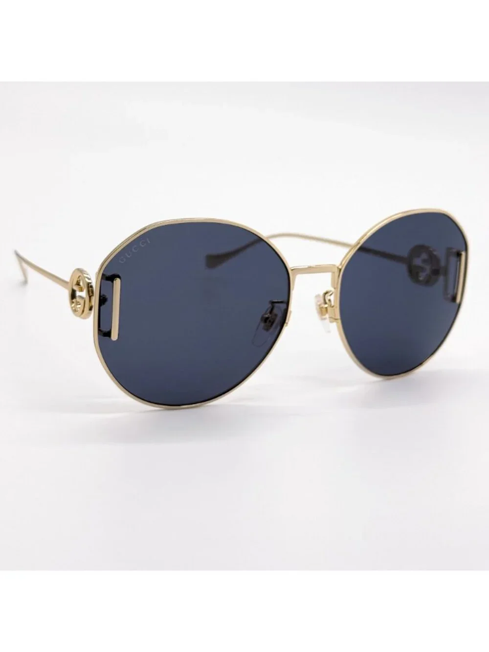 New Gucci Gold Gray Round Women Sunglasses GG1206SA 002